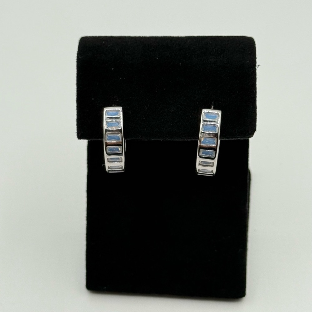 Bomb Party "Bold Intentions" LB Moonstone/ Diamond CZ Rhodium Plating Earrings